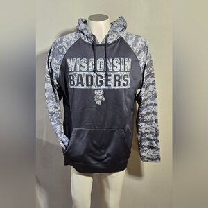 Colosseum Charcoal Wisconsin Badgers OHT Military Appreciation Digital Hoodie